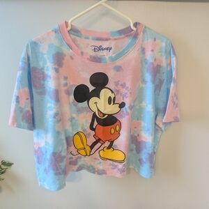 Disney Mickey Mouse Cropped Tie Dye Tee